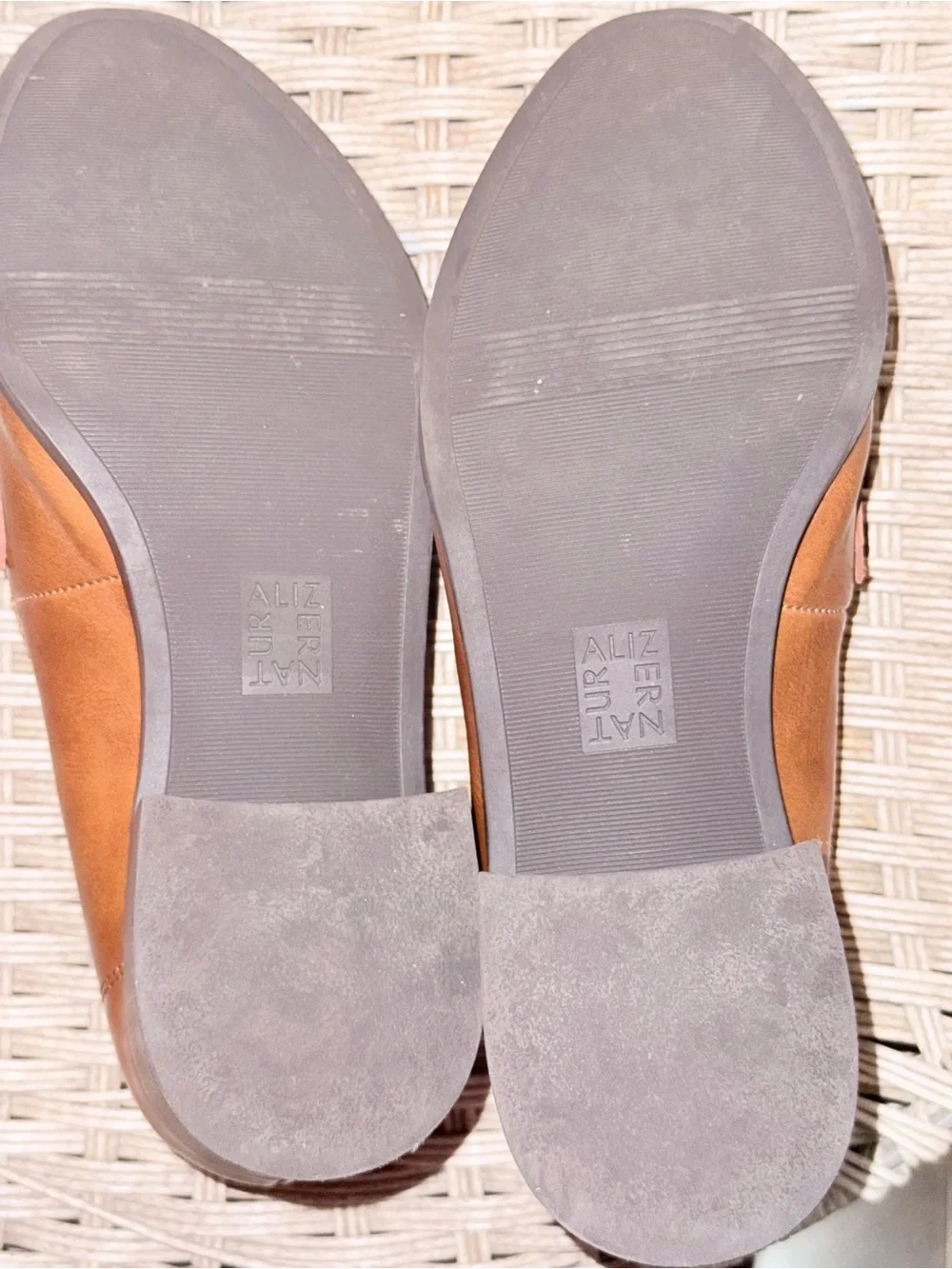 Classic Tan Leather Loafers with Gold Buckle